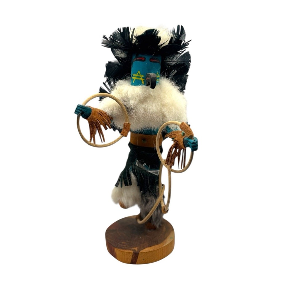 Native American 12" Kachina Doll, Navajo Hoop Dancer, Artist Signed